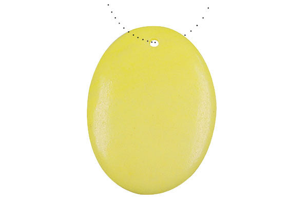 Snow Lemon Jade Flat Oval - 30x40mm - Piece - unbranded Lemon Jade pendant for jewelry making