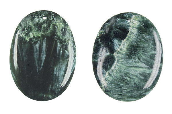 Seraphnite Flat Oval - 32x42mm - Piece - unbranded Seraphnite pendant for jewelry making