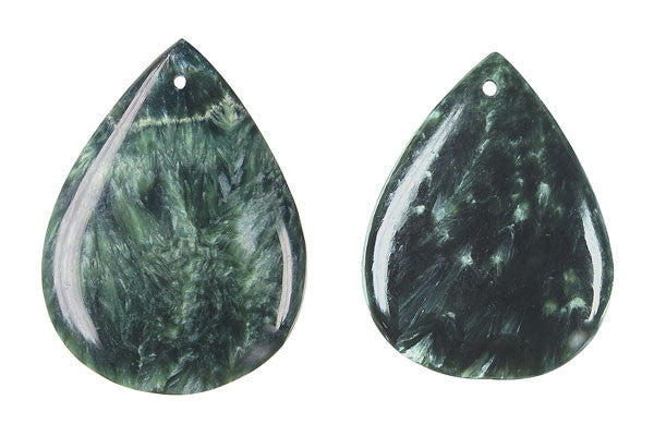 Seraphnite Flat Briolette - 32x42mm - Piece - unbranded Seraphnite pendant for jewelry making
