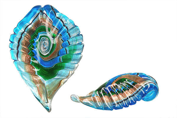 Lampwork Art Glass Leaf Pendants - 48 Styles