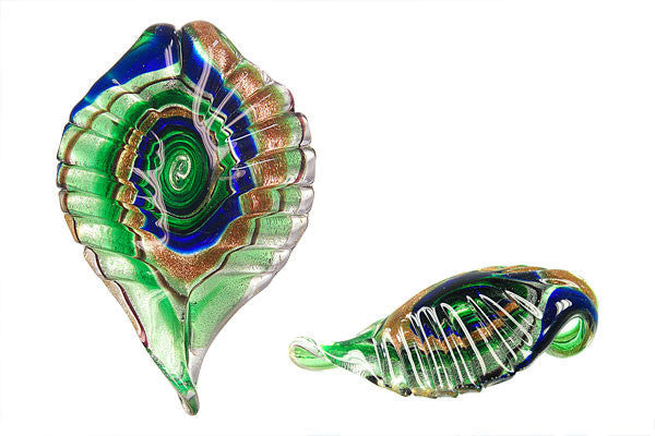 Lampwork Art Glass Leaf Pendants - 48 Styles