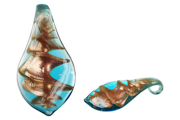 Lampwork Art Glass Smooth Leaf Pendants - 52 Styles