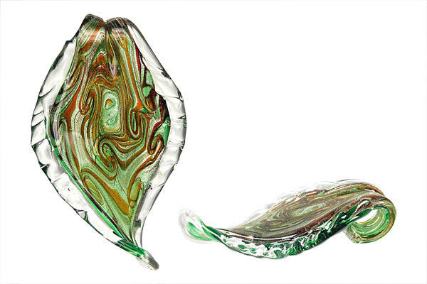 Lampwork Art Glass Leaf Pendants - 48 Styles