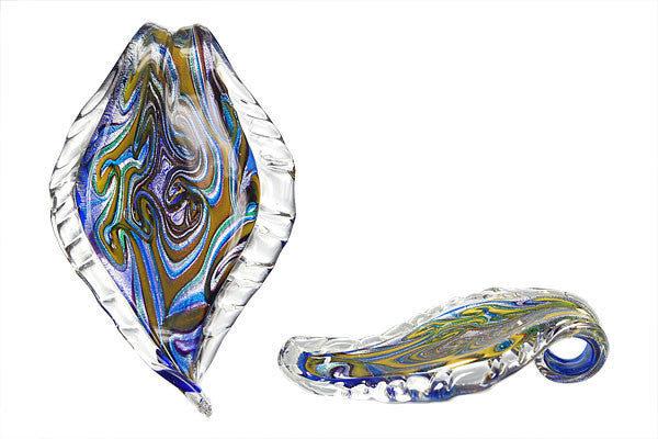 Lampwork Art Glass Leaf Pendants - 48 Styles