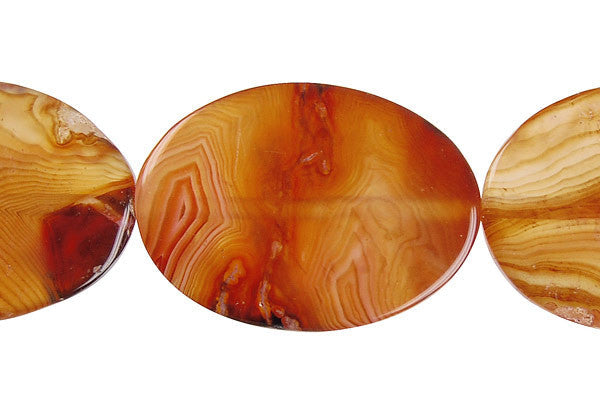 Zebra Onyx Beads - Twisted Flat Oval - 25x35mm - 15-16-inch - unbranded beads for jewelry making