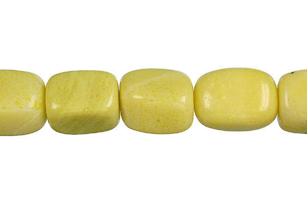 Lemon Jade Beads - Smooth Nugget - 12x16mm - 16-inch - unbranded beads for jewelry making