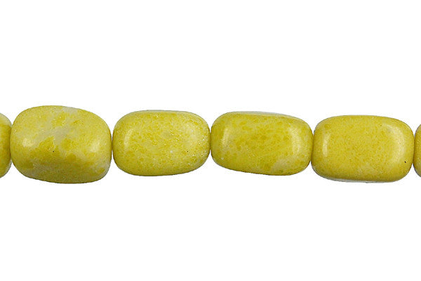Lemon Jade Beads - Smooth Nugget - 10x14mm - 16-inch - unbranded beads for jewelry making