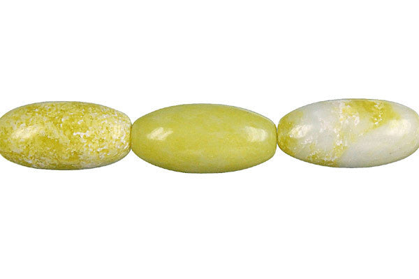 Lemon Jade Beads - Rice - 10x20mm - 16-inch - unbranded beads for jewelry making