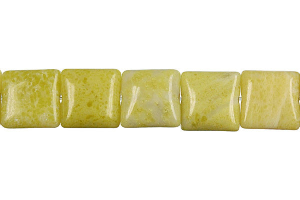 Lemon Jade Beads - Flat Square - 12x12mm - 16-inch - unbranded beads for jewelry making