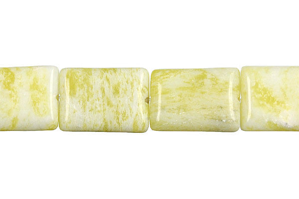 Lemon Jade Beads - Flat Rectangle - 13x18mm - 16-inch - unbranded beads for jewelry making