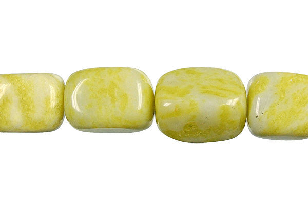 Lemon Jade Beads - Smooth Nugget (A) - 12x16mm - 16-inch - unbranded beads for jewelry making