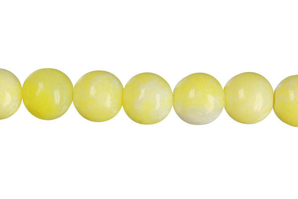 Lemon Jade Beads - Round (A) - 10mm - 16-inch - unbranded beads for jewelry making