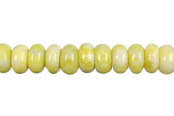 Lemon Jade Beads - Rondelle (A) - 6x10mm - 16-inch - unbranded beads for jewelry making