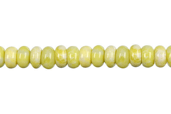 Lemon Jade Beads - Rondelle (A) - 5x8mm - 16-inch - unbranded beads for jewelry making