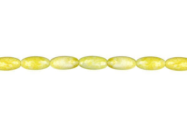Lemon Jade Beads - Rice (A) - 6x9mm - 16-inch - unbranded beads for jewelry making
