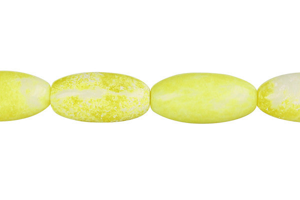 Lemon Jade Beads - Rice (A) - 10x20mm - 16-inch - unbranded beads for jewelry making