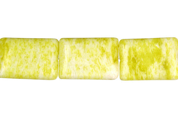 Lemon Jade Beads - Flat Rectangle (A) - 15x20mm - 16-inch - unbranded beads for jewelry making