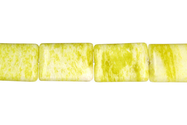 Lemon Jade Beads - Flat Rectangle (A) - 13x18mm - 16-inch - unbranded beads for jewelry making