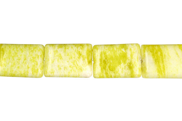 Lemon Jade Beads - Flat Rectangle (A) - 12x16mm - 16-inch - unbranded beads for jewelry making