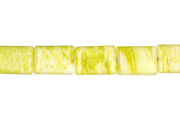 Lemon Jade Beads - Flat Rectangle (A) - 10x14mm - 16-inch - unbranded beads for jewelry making