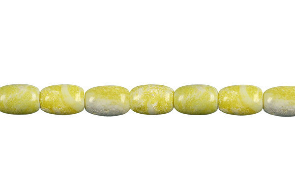 Lemon Jade Beads - Drum (A) - 6x9mm - 16-inch - unbranded beads for jewelry making