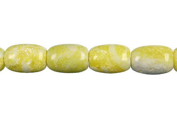 Lemon Jade Beads - Drum (A) - 10x14mm - 16-inch - unbranded beads for jewelry making