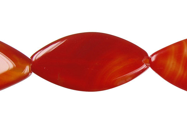Sardonyx Beads - Red - Flat Rice - 25x45mm - 14-15-inch - unbranded beads for jewelry making