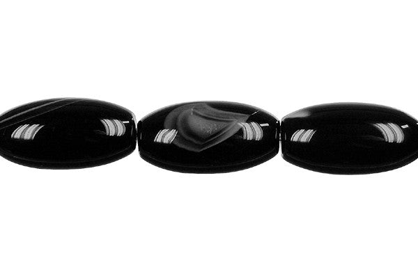 Sardonyx Beads - (Black Rice Beads - 10x20mm - 16-inch - unbranded beads for jewelry making