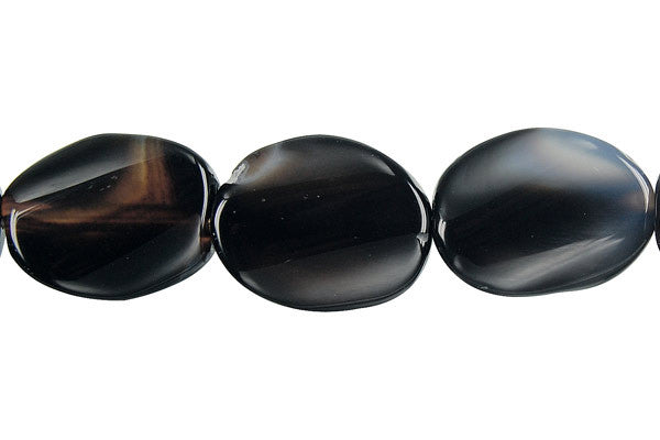 Opalite Onyx Beads - Twisted Flat Oval - 15x20mm - 16-inch - unbranded beads for jewelry making