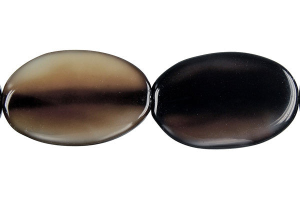 Opalite Onyx Beads - Flat Oval - 20x30mm - 16-inch - unbranded beads for jewelry making