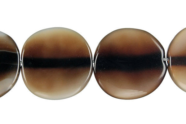 Opalite Onyx Beads - Coin - 25x25mm - 16-inch - unbranded beads for jewelry making