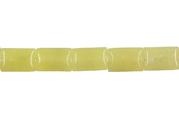 Olive Jade Beads - Light) Flat Rectangle - 8x12mm - 16-inch - unbranded beads for jewelry making