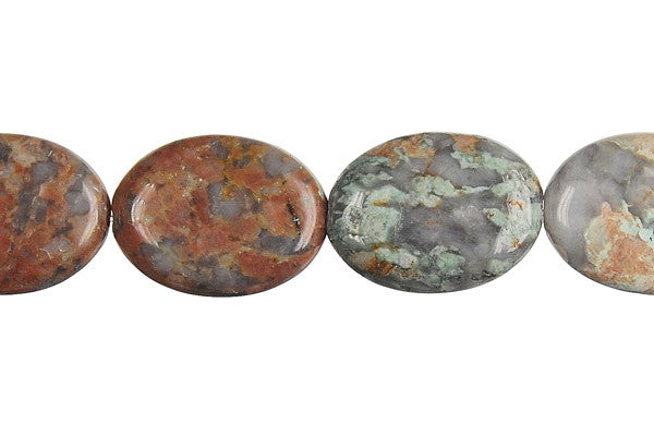 New African Turquoise Beads - New African Turquoise Flat Oval - 15x20mm - 16-inch - unbranded beads for jewelry making