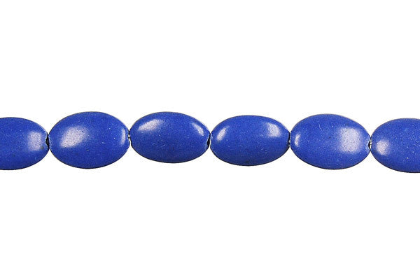 Lapis Beads - Dyed) Flat Oval - 8x12mm - 16-inch - unbranded beads for jewelry making