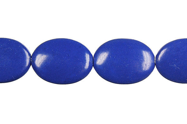 Lapis Beads - Dyed) Flat Oval - 15x20mm - 16-inch - unbranded beads for jewelry making