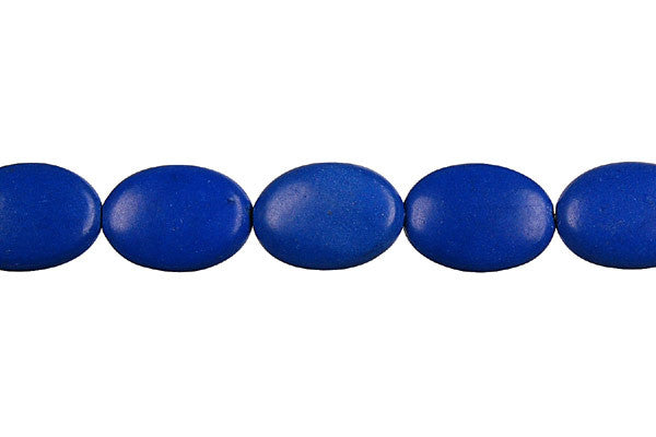 Lapis Beads - Dyed) Flat Oval - 10x14mm - 16-inch - unbranded beads for jewelry making