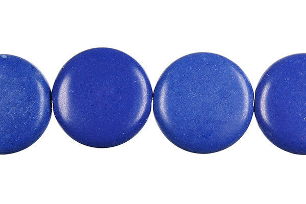 Lapis Beads - Dyed) Coin - 20x20mm - 16-inch - unbranded beads for jewelry making