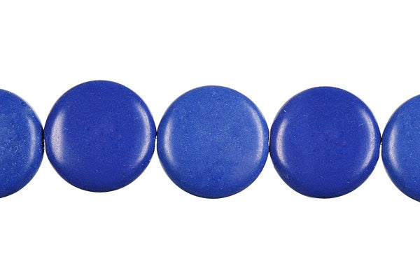 Lapis Beads - Dyed) Coin - 16x16mm - 16-inch - unbranded beads for jewelry making