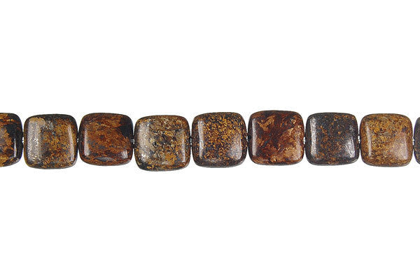 Bronzite Beads - Square - 8x8mm - 16-inch - unbranded beads for jewelry making