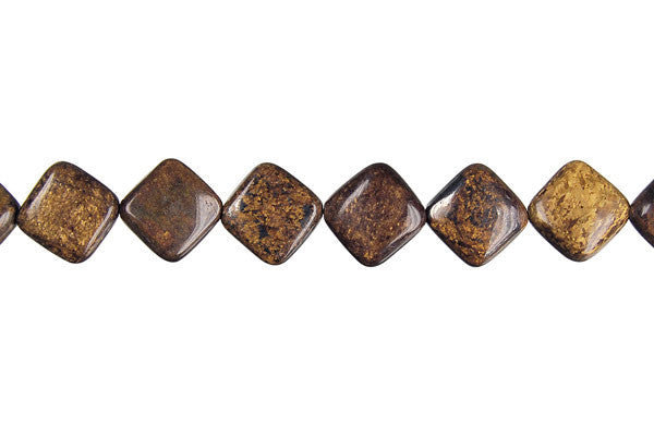 Bronzite Beads - Diamond Square - 8x8mm - 16-inch - unbranded beads for jewelry making