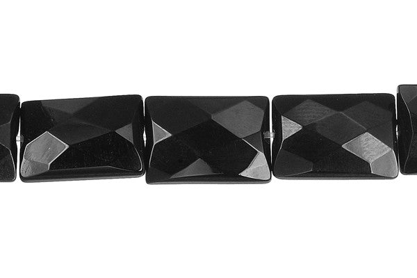 Black Onyx Beads - AAA) Faceted Rectangle - 13x18mm - 16-inch - unbranded beads for jewelry making