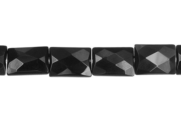 Black Onyx Beads - AAA) Faceted Rectangle - 10x14mm - 16-inch - unbranded beads for jewelry making
