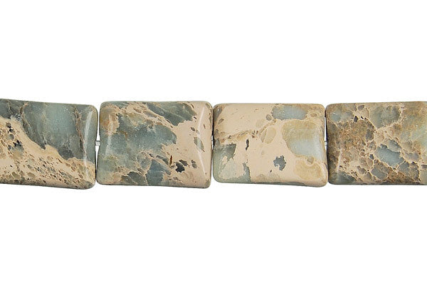 Aqua Terra Jasper Beads - Flat Rectangle (Square Corner) - 12x16mm - 16-inch - unbranded beads for jewelry making