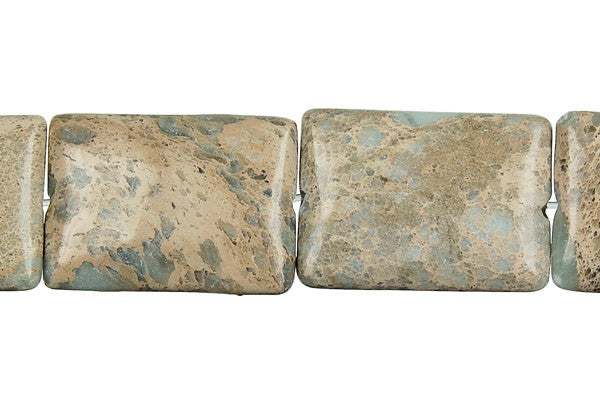 Aqua Terra Jasper Beads - Flat Rectangle (B) - 18x25mm - 16-inch - unbranded beads for jewelry making