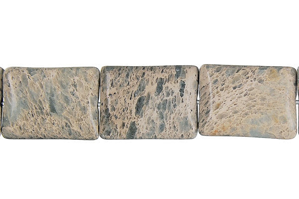 Aqua Terra Jasper Beads - Flat Rectangle (B) - 15x20mm - 16-inch - unbranded beads for jewelry making