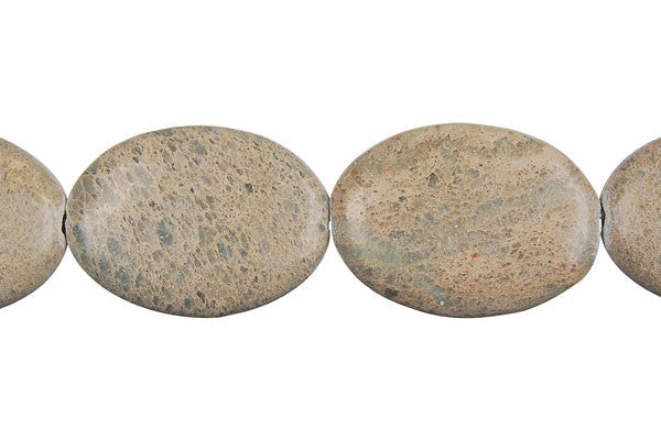 Aqua Terra Jasper Beads - Flat Oval (B) - 18x25mm - 16-inch - unbranded beads for jewelry making