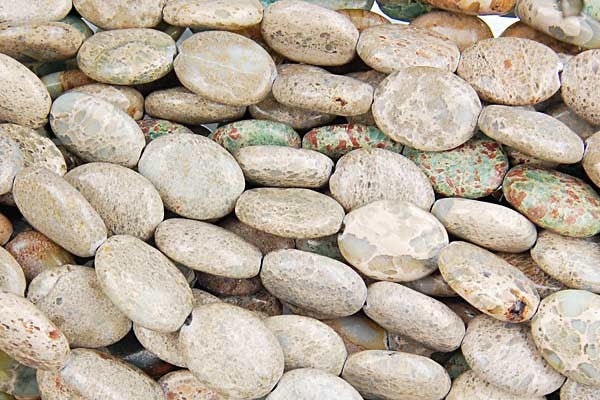 Aqua Terra Jasper Beads - Flat Oval (B) - 12x16mm - 16-inch - unbranded beads for jewelry making
