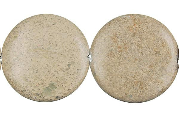Aqua Terra Jasper Beads - Coin (B) - 30x30mm - 16-inch - unbranded beads for jewelry making