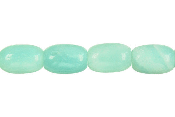 Amazonite Beads - Drum (Light) - 10x14mm - 16-inch - unbranded beads for jewelry making