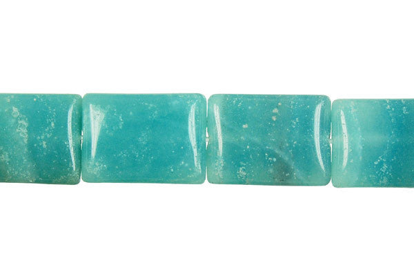 Amazonite Beads - Flat Rectangle (Dark) - 13x18mm - 16-inch - unbranded beads for jewelry making